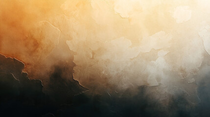 Abstract textured wall with gradient colors ranging from warm orange to dark brown, showcasing cracked and uneven surface patterns with a rustic appearance and depth.