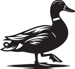 Mallard duck silhouette vector