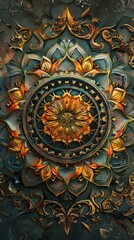 Intricate mandala design, 4K hyperrealistic photo