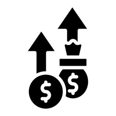 Income Growth icon vector image. Can be used for Freelancer.