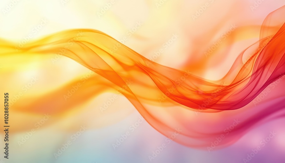 Aufkleber dynamic flow of energy with colorful waves in a serene background setting