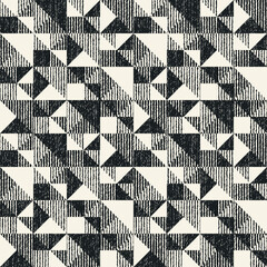 Monochrome Grain Broken Geometric Pattern