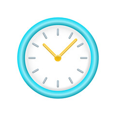 3d clock icon or sign. Clock-face watch design. Vector illustration.