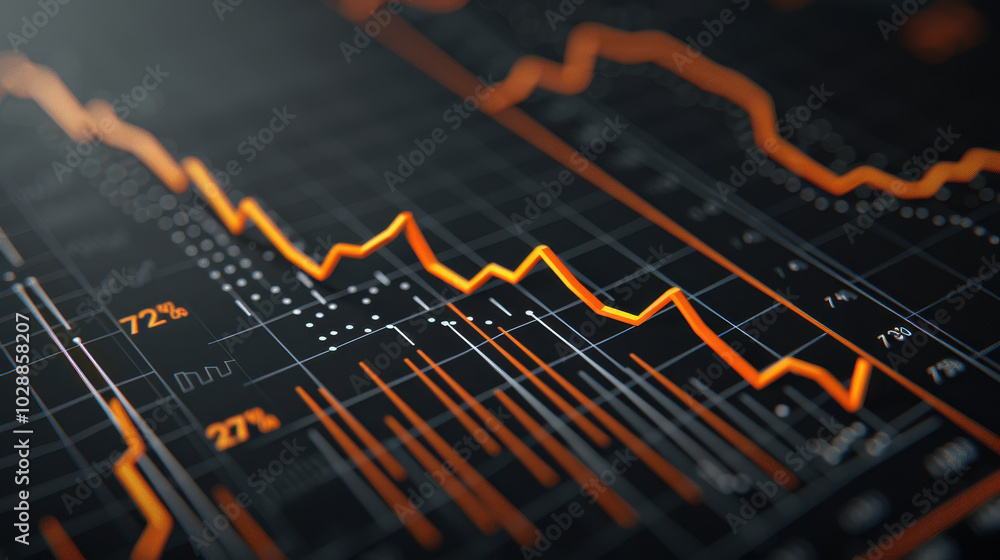 Poster rapid fluctuations in financial data are depicted in this dynamic chart, showcasing significant decl