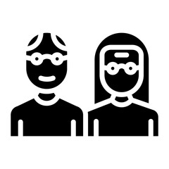 Elderly Friendship icon vector image. Can be used for Elderly Care.