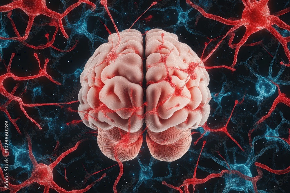 Poster holographic brain model with interconnected data paths