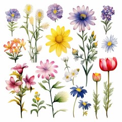 Colorful Floral Collection with Various Flower Types