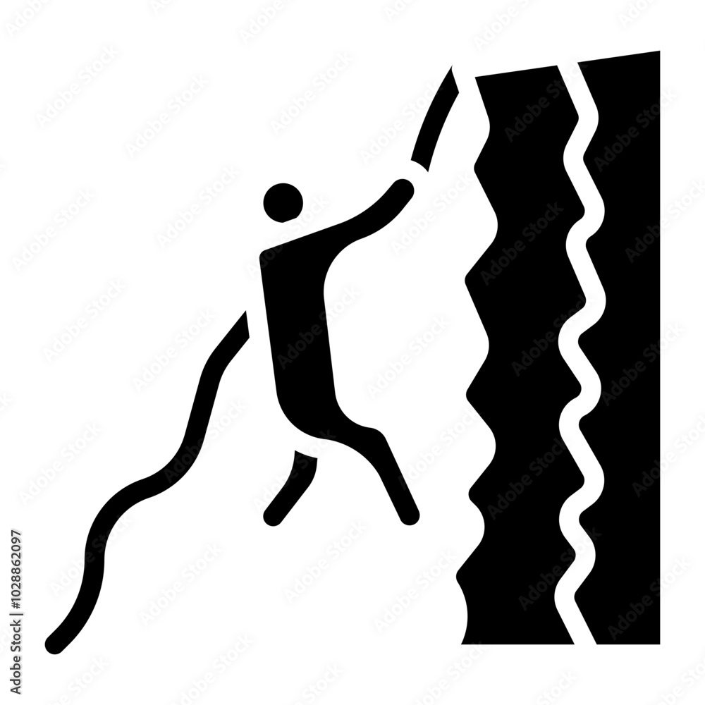 Poster Multi Pitch icon vector image. Can be used for Rock Climbing.