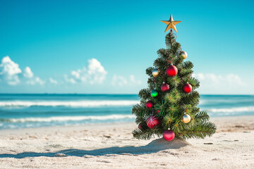 christmas tree on the beach