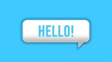 Hello on yellow background with shadow. Vector Illustration.