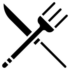 Crossed Fork and Knife icon vector image. Can be used for Physical Wellbeing.