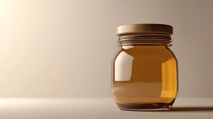 3D Illustration of a Glass Jar with Wooden Lid