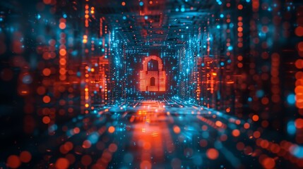 Obraz premium Digital Lock in Secure Data Environment