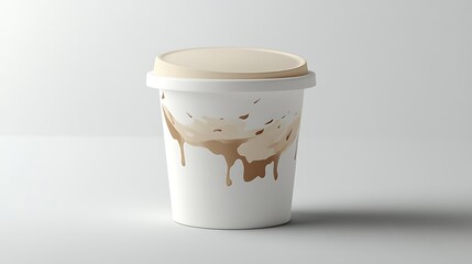 Round Ice Cream Tub Mockup in 3D Design