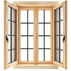 Obraz premium Modern wooden window with minimalist design in daylight