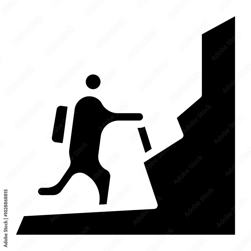 Poster Climbing icon vector image. Can be used for Fitness.