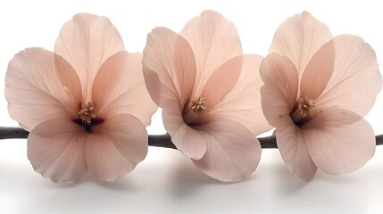 Blooming bougainvillea branch isolated on a white background for design.