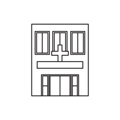 Hospital building icon outline vector