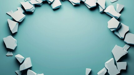 Obraz premium Breaking Barriers with Shattered Pieces