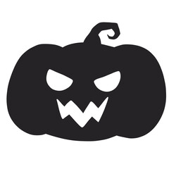 Cute Black Pumpkin Halloween Doodle illustration
