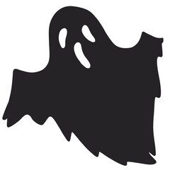 Cute Black Ghost Halloween Doodle illustration