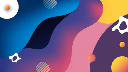 Abstract blue and yellow fluid shapes background for modern design. 
