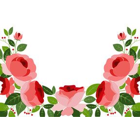 frame with roses decoration