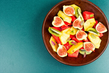 Plate of fruit salad
