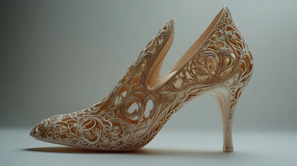 Obraz premium Elegant High-Heeled Shoe with Intricate Designs - Fashion Illustration