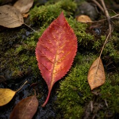 autumn leaves on the ground