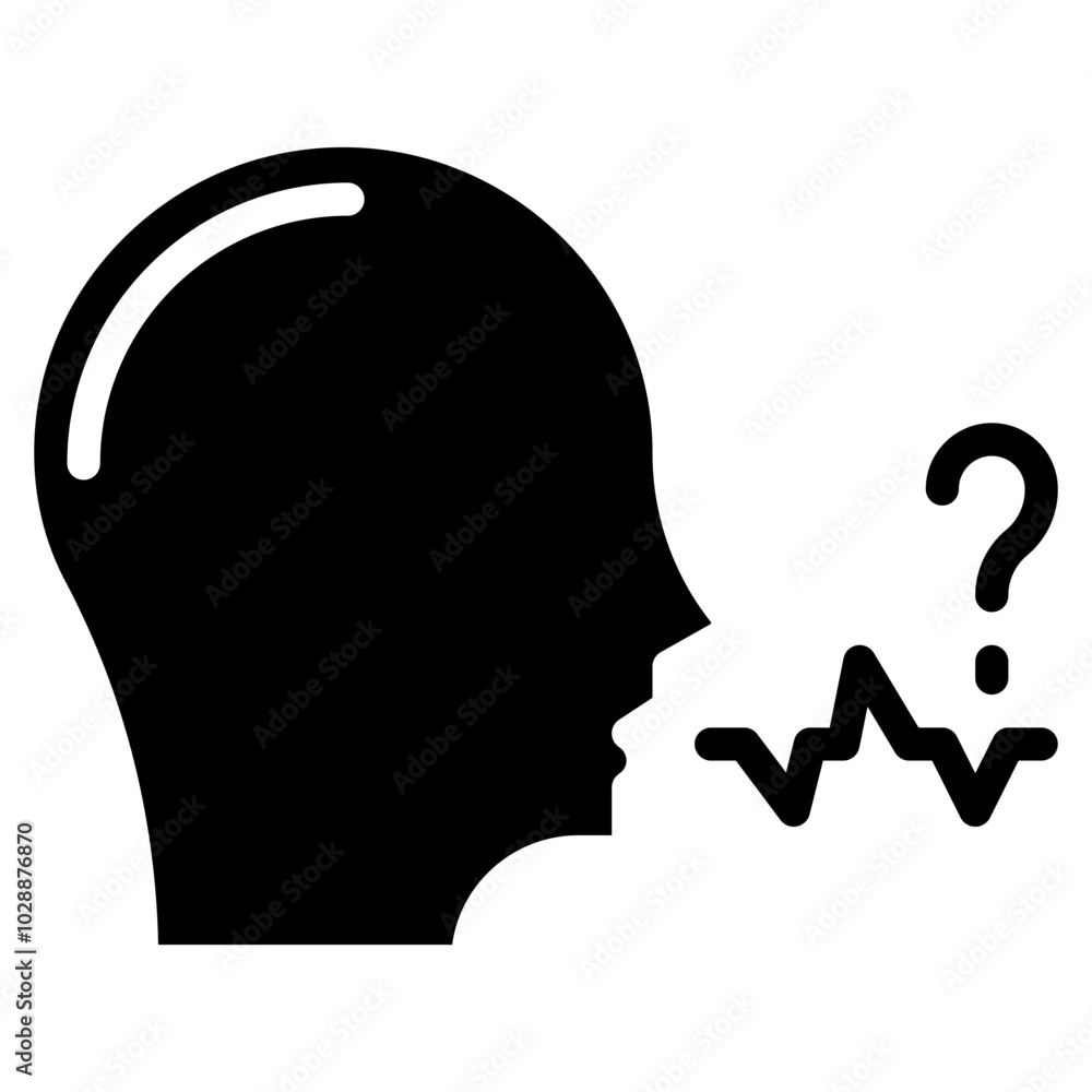 Poster difficulty speaking icon vector image. can be used for allergy symptoms.