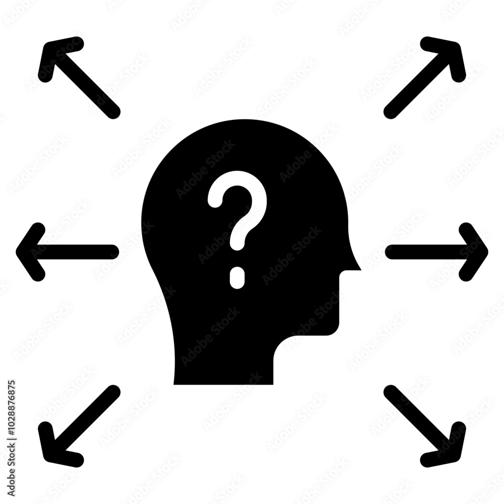 Poster difficulty concentrating icon vector image. can be used for allergy symptoms.