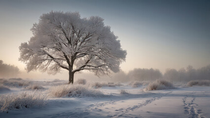 Obraz premium winter landscape with trees