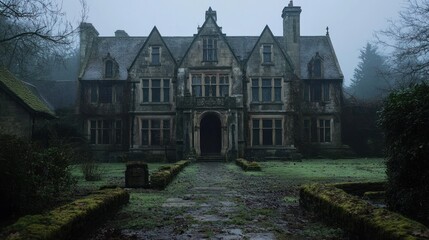 Mysterious Manor in the Fog