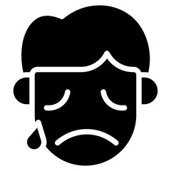 Sad icon vector image. Can be used for Human Emotions.
