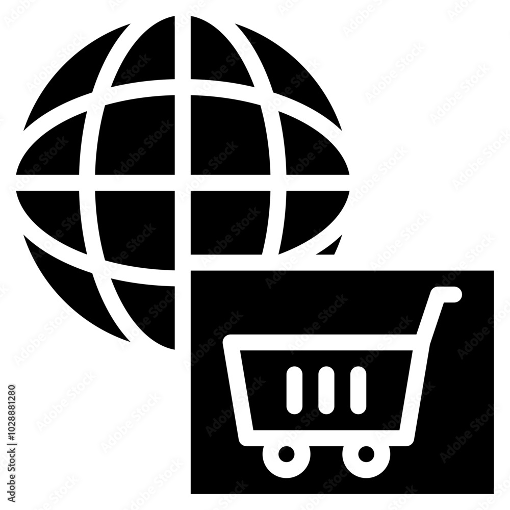 Poster global market icon vector image. can be used for data science.