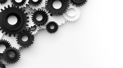 Gears interlock in a dynamic display of engineering precision and design, AI