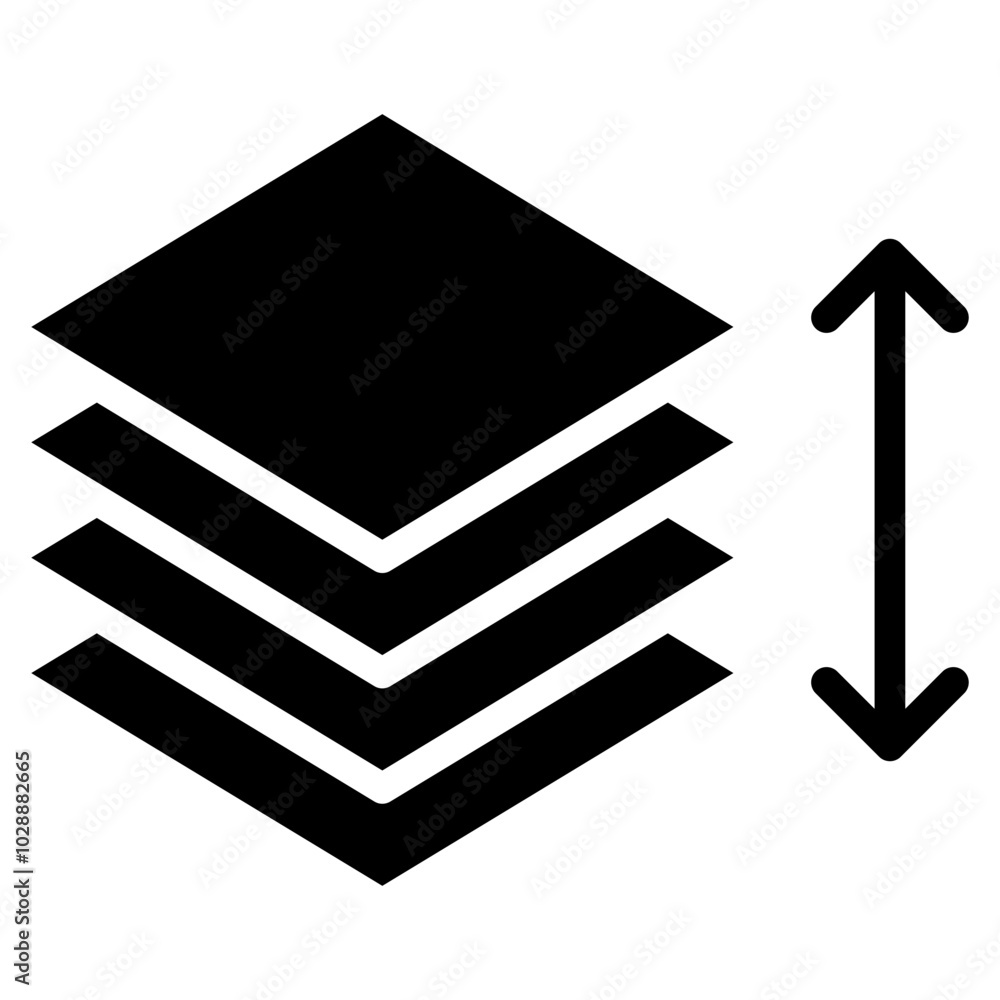 Aufkleber layer height icon vector image. can be used for 3d printing.