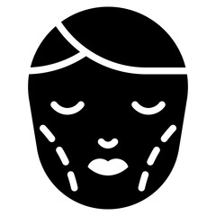 Chin Augmentation icon vector image. Can be used for Plastic and Cosmetic Surgery.