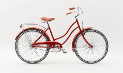 Fototapeta premium Bicycle on white background, 4K hyperrealistic photo