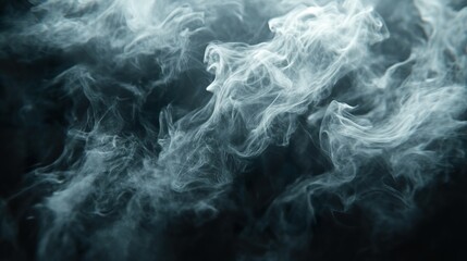 Obraz premium Soft Ethereal Smoke Wisps Forming Delicate Patterns on Black Background - Perfect for Abstract and Fantasy Designs