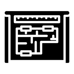 Blueprint Drafting icon vector image. Can be used for Engineer in Mechanics.