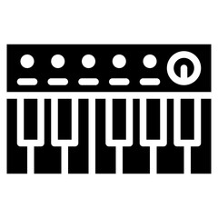 Keyboard icon vector image. Can be used for Rock and Roll.