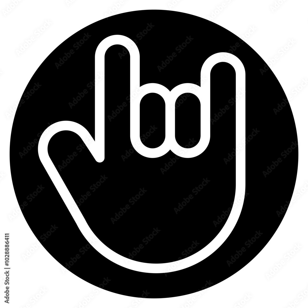 Sticker Rock Hand Gesture icon vector image. Can be used for Rock and Roll.