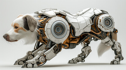 The highest technology of the animal for future isolated on white background. Generative AI Illustration.