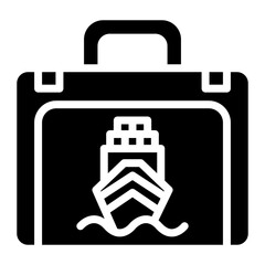Cruise Suitcase icon vector image. Can be used for Cruiser.
