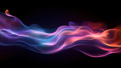 A vibrant, flowing abstract design with smooth gradients and light effects.