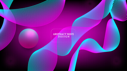 Gradient liquid abstract fluid wavy background illustration shapes template vector design creating a stylized landscape with vibrant purple, blue, and black shapes for the cover, landing page.