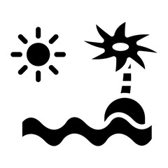 Tropical Island icon vector image. Can be used for Retirement.
