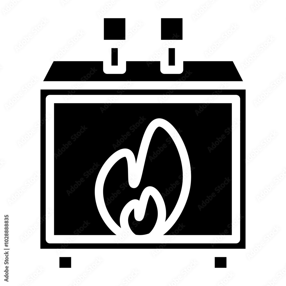 Poster furnace icon vector image. can be used for mining and crafting.